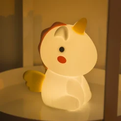 Veilleuse licorne en silicone RGB 0,5W blanc et rose Seynave, Electra