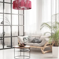 Ventilador de teto com luz LED bordô