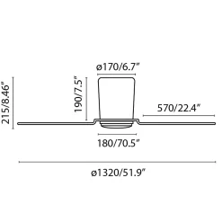 Ventilateur DC PEMBA L LED Blanc