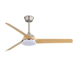 Ventilateur de plafond 52" avec lumière LED 22W, télécommande, 3 pales ABS pour salon