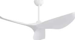 Ventilateur de plafond 96 cm sans lumière, moteur DC réversible, 6 vitesses avec télécommande, pour intérieur et extérieur, blanc