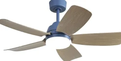 Ventilateur de plafond 107 cm avec lumière LED 22W et télécommande, 5 pales ABS, pour chambre, salon, salle à manger, bureau