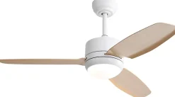 Ventilateur de plafond 117 cm avec lumière, 3 pales en ABS, moteur DC 6 vitesses, télécommande pour chambre