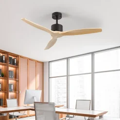 Ventilateur de Plafond 3 Pales Noir 55W 6 Vitesses Nebraska Thinia Home