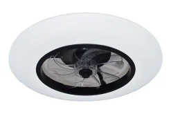 Ventilateur de plafond avec éclairage GoodHome Hewish coloris noir et blanc pour pièce de 15 m² Ø.58 cm