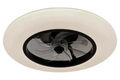 Ventilateur de plafond avec éclairage GoodHome Hewish coloris noir et blanc pour pièce de 15 m² Ø.58 cm