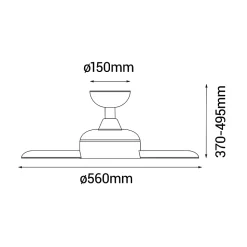 Ventilateur de plafond avec lumière haut-parleur Bluetooth blanc