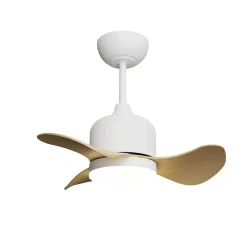 Ventilateur de plafond avec lumière haut-parleur Bluetooth blanc
