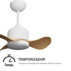 Ventilateur de plafond avec lumière haut-parleur Bluetooth blanc