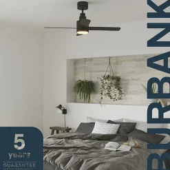 Ventilateur de plafond avec éclairage GoodHome Burbank coloris noir pour pièce de 15 m² Ø.106 cm