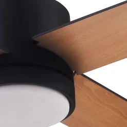 Ventilateur de plafond avec éclairage GoodHome Burbank coloris noir pour pièce de 15 m² Ø.106 cm