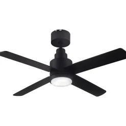 Ventilateur de plafond avec éclairage GoodHome Burbank coloris noir pour pièce de 15 m² Ø.106 cm