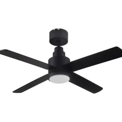 Ventilateur de plafond avec éclairage GoodHome Burbank coloris noir pour pièce de 15 m² Ø.106 cm