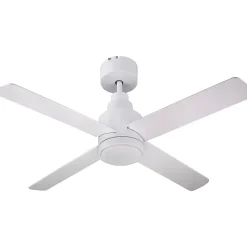 Ventilateur de plafond avec éclairage GoodHome Burbank coloris blanc pour pièce de 15 m² Ø.106 cm