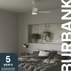 Ventilateur de plafond avec éclairage GoodHome Burbank coloris blanc pour pièce de 15 m² Ø.106 cm