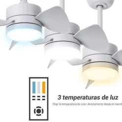 Ventilateur de plafond avec lumière et abat-jour décoratif