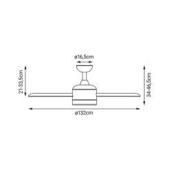 Ventilateur de plafond avec lumière et Wi-Fi