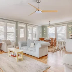 Ventilateur de plafond avec lumière LED 22W, 3 pales ABS, télécommande, nickel brossé 132x132x36,5cm