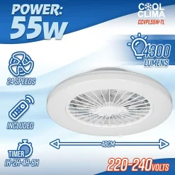 Ventilateur de plafond avec éclairage Led + télécommande