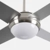 Ventilateur de Plafond avec Lumière 4 Pales 56W 6 Vitesses Montana Silver Thinia Home