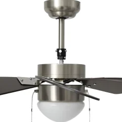 Ventilateur de plafond avec lampe - VIDAXL - 76 cm - 3 vitesses - Marron foncé
