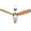 Ventilateur de plafond avec lampe et télécommande - VIDAXL - 108cm - Marron - LED