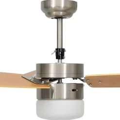 Ventilateur de plafond avec lampe et télécommande - VIDAXL - 108cm - Marron - LED