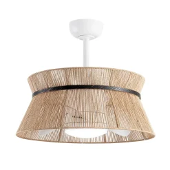 Ventilateur de plafond avec abat-jour décoratif et lumière LED