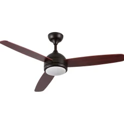Ventilateur de Plafond avec Lumière 3 Pales 56W 6 Vitesses Vermont Bois Foncé Dayron