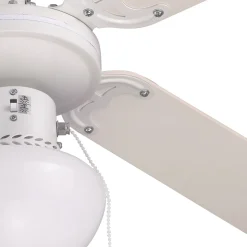 Ventilateur de plafond avec éclairage coloris blanc pour pièce de 8 m² Ø.90 cm