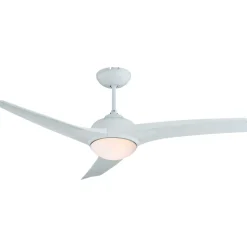 Ventilateur de plafond avec éclairage GoodHome Linto coloris blanc pour pièce de 25 m² Ø.132 cm