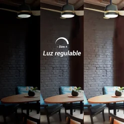 Ventilateur de plafond avec lumière LED marron et noir