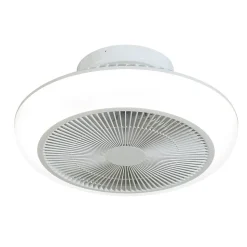 Ventilateur de plafond blanc type plafonnier avec lumière LED