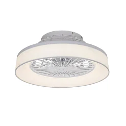 Ventilateur de plafond blanc avec effet étoilé 47cm LED incluse dimmable avec télécommande - Emily