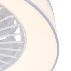 Ventilateur de plafond blanc avec effet étoilé 47cm LED incluse dimmable avec télécommande - Emily