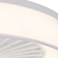 Ventilateur de plafond blanc avec effet étoilé 47cm LED incluse dimmable avec télécommande - Emily