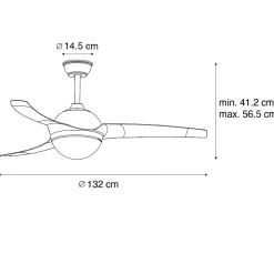 Ventilateur de plafond blanc avec télécommande - Bora