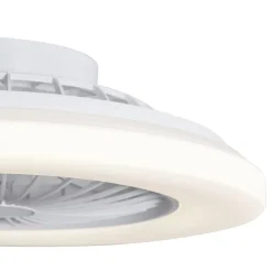 Ventilateur de plafond blanc 48,5 cm avec LED RGB à intensité variable et télécommande - Clemo