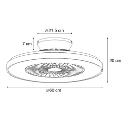 Ventilateur de plafond blanc avec effet étoile à intensité variable - Climo