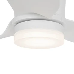 Ventilateur de plafond blanc 123cm LED incluse Dimmable avec télécommande - Patty
