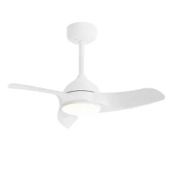 Ventilateur de plafond éclairage LED et télécommande, silencieux Ø76cm blanc Sulion