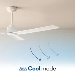 Ventilateur de plafond éclairage LED et télécommande, silencieux Ø76cm blanc Sulion