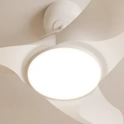 Ventilateur de plafond éclairage LED et télécommande, silencieux Ø76cm blanc Sulion