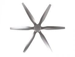 Ventilateur de plafond DC argenté avec pales de 166cm et lumière pour 60m2