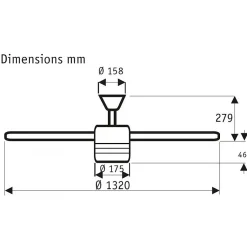 Ventilateur de plafond design pour exterieur, silencieux, moderne 132 cm étain antique Hunter Cabo frio.