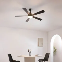 Ventilateur de plafond dimmable noir 132 cm éclairage LED et CCT - Cosmo