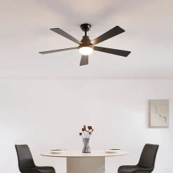 Ventilateur de plafond dimmable noir 132 cm éclairage LED et CCT - Cosmo