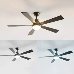 Ventilateur de plafond dimmable noir 132 cm éclairage LED et CCT - Cosmo