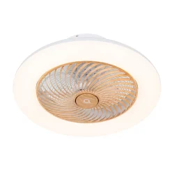 Ventilateur de plafond en bois avec LED et télécommande - Clima