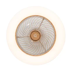 Ventilateur de plafond en bois avec LED et télécommande - Clima